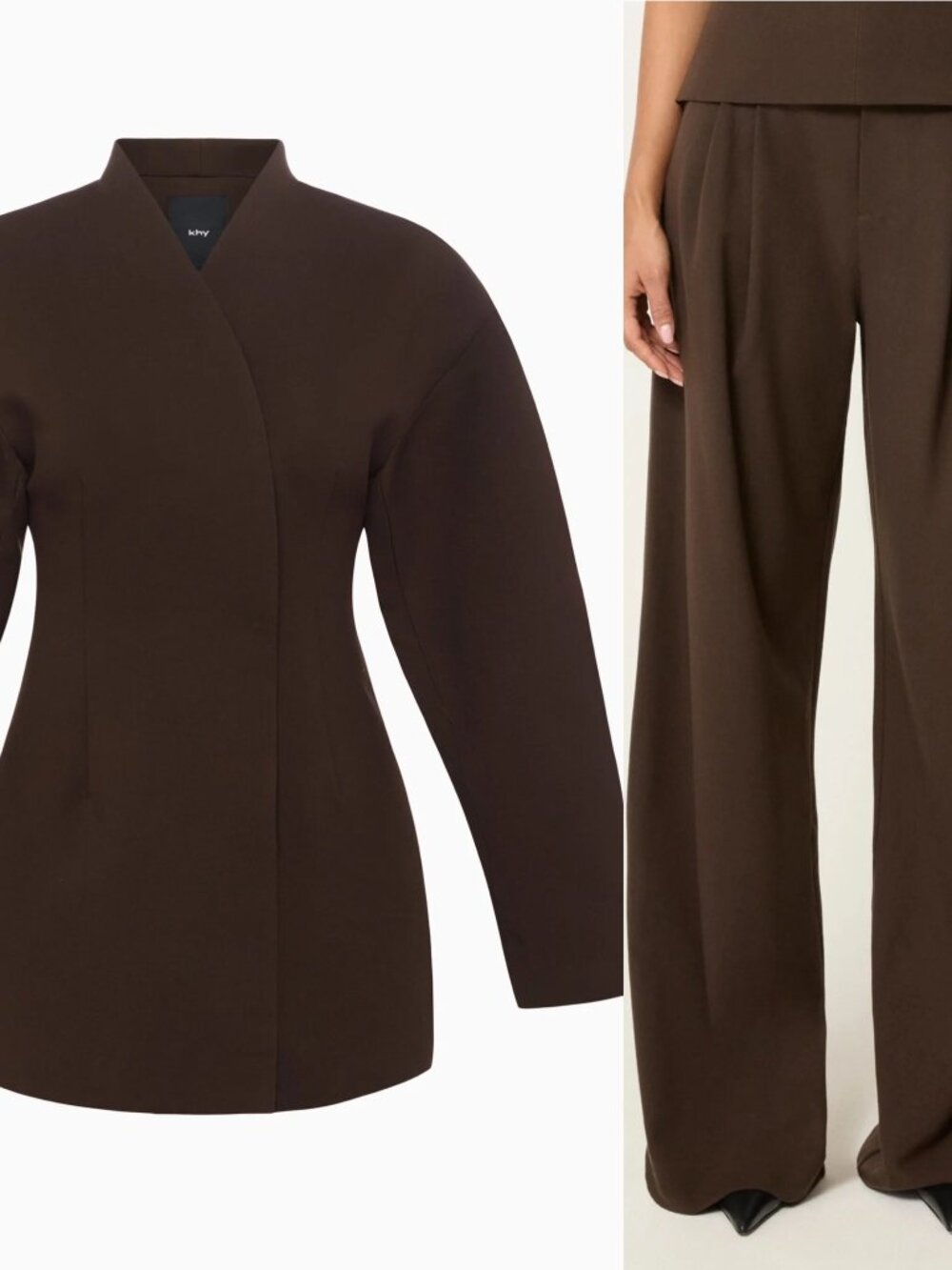Khy x Entire Studios Tailored Mini Dress Blazer & Trousers Set Cinder